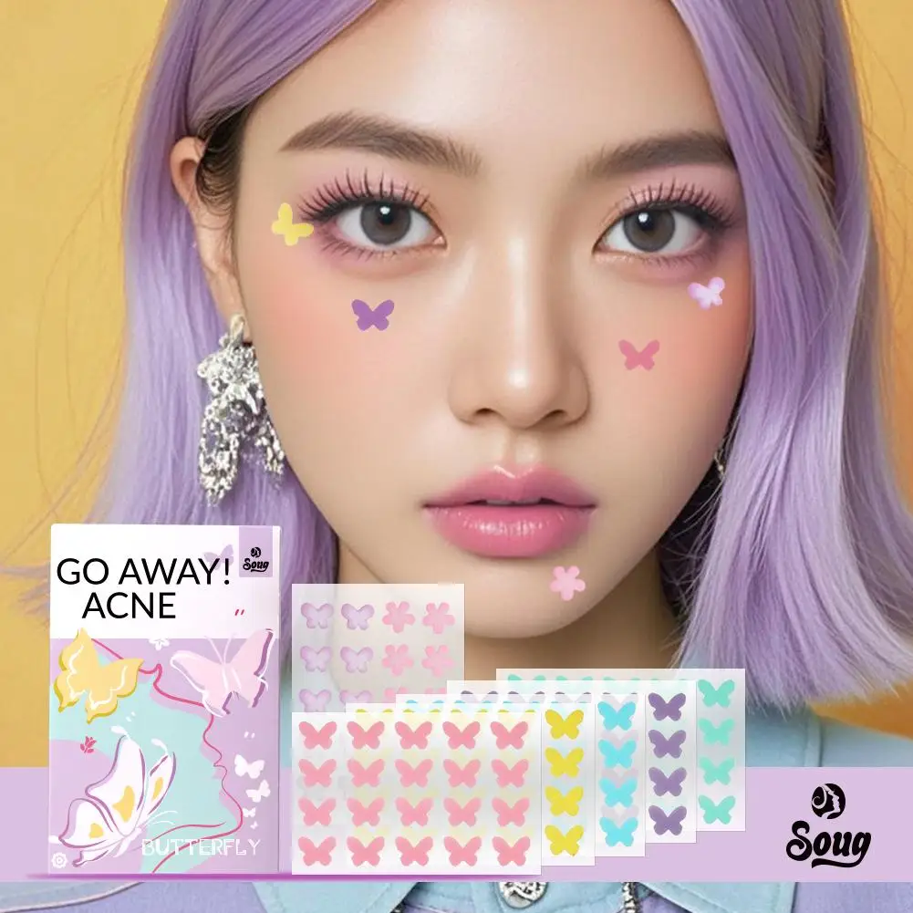 120 Counts Cute Colorful Butterfly Pimple Patches Acne Treatment Stickers Invisible Acne Cover Face Spot Pimple Patch Skin Care