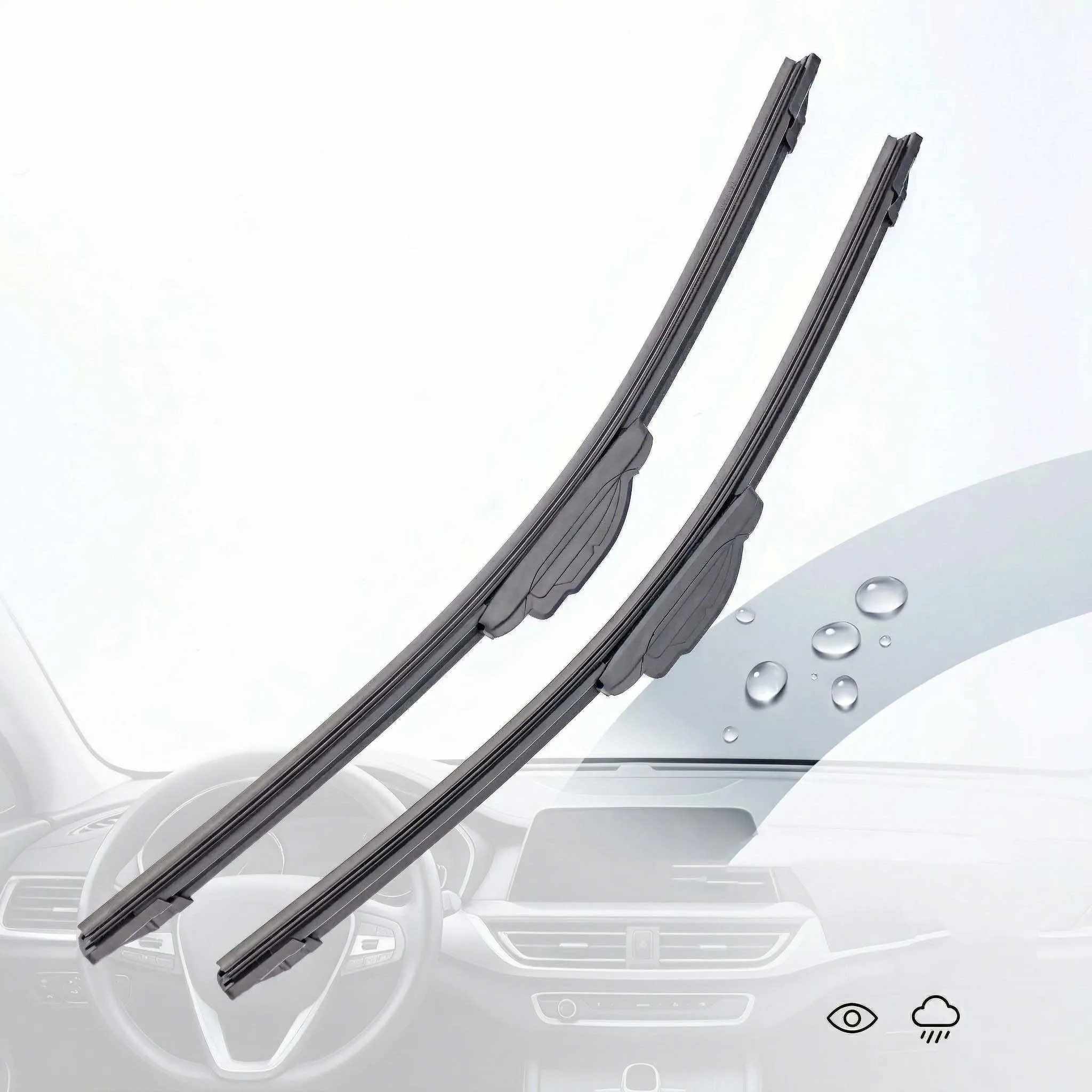 

Universal Multi-Fit Car Wiper Blades Boneless Windshield Wipers with Adapters for Toyota Corolla Tesla BMW Audi 14" 16" 18"-28"