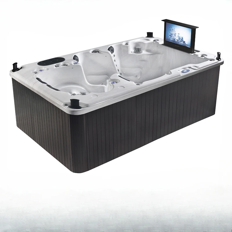 Large Outdoor Spa Hot Tub,Multi-person Massage Hydrotherapy Bathtub,Constant Temperature Heating Garden Acrylic Swimming Pool