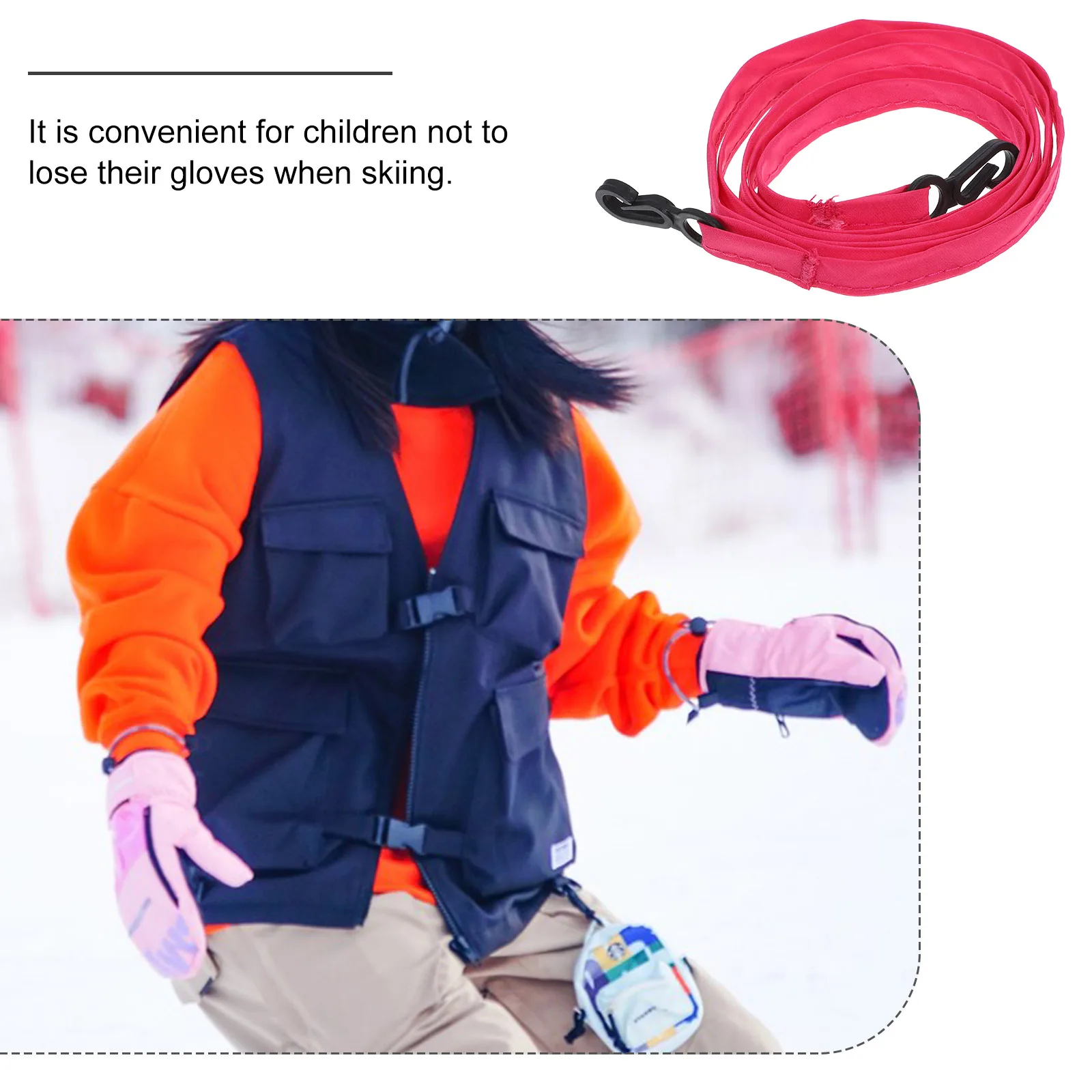 حبل قفاز مضاد للفقدان للتزلج، حزام أمان من النايلون، حبل معلق للرقبة، ملحقات رياضية شتوية، قفاز نونسليب #6
