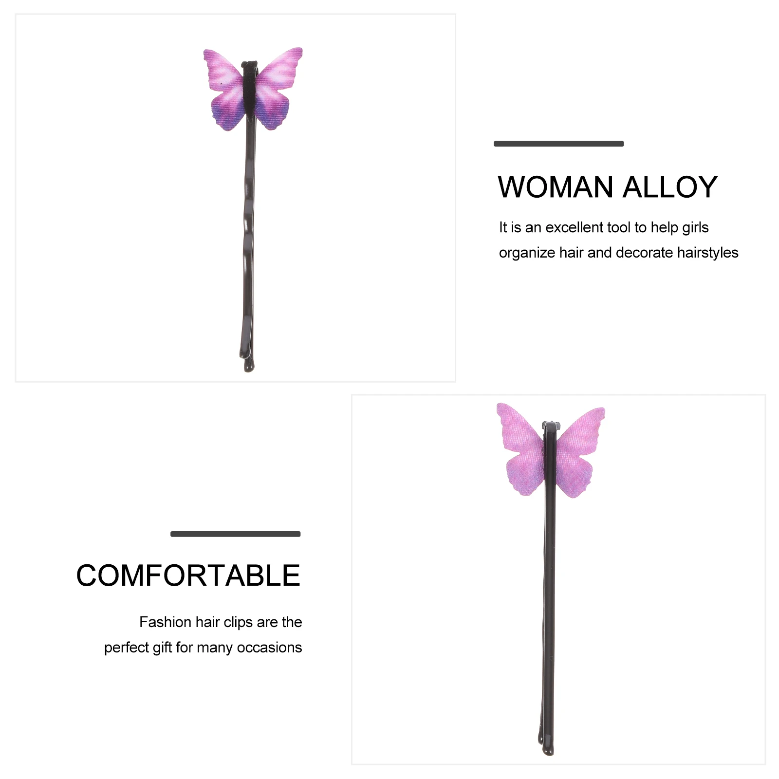 

12 Pcs Butterfly Clips Women Girls Metal Bobby Pins Hair Accessories Durable Zinc Alloy Long Lasting Safe Comfortable Stylish