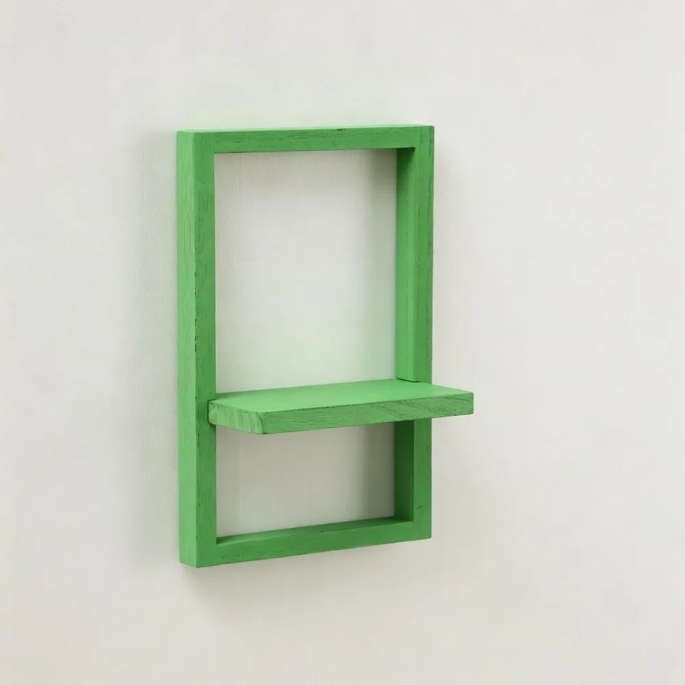 Versatile Floating Style Wooden Wall Shelf Square Decorative Plant Display Rack Storage Rack Candles