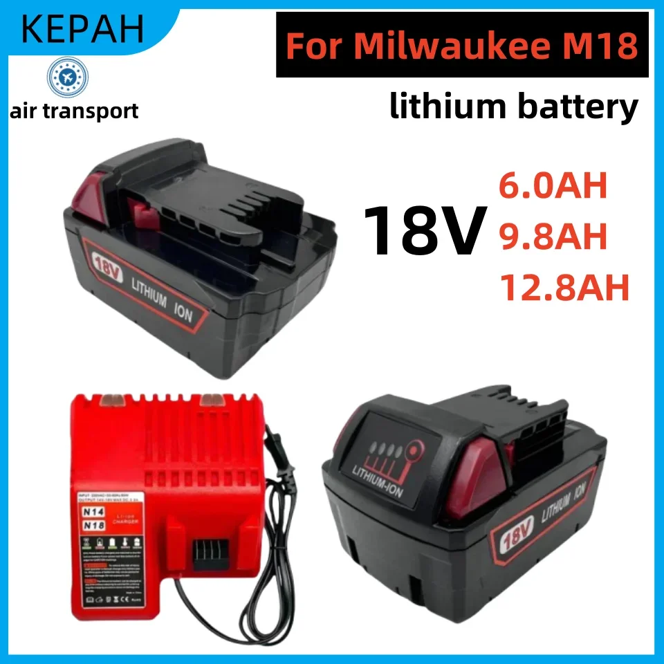 

For Milwaukee M18 18V 9800mAh/12800mAh Replacement For Milwaukee M18B5 XC Li-ion battery 48-11-1815 48-11-1850 2604-22 2604-20