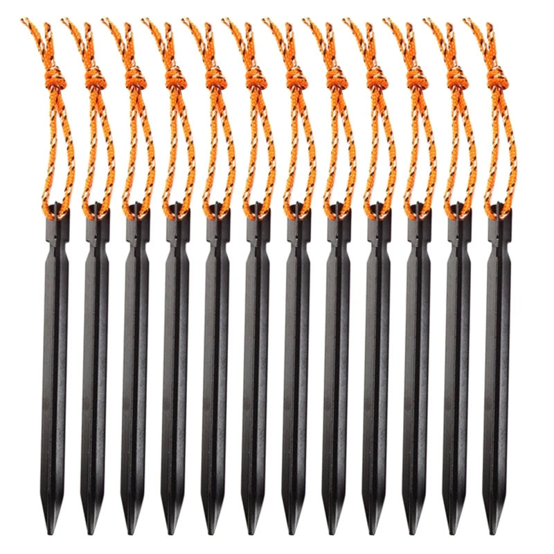 12pcs Heavy-duty Yard Stakes Camping Family Tent for Pop Up Heavy Duty Tent Stakes for Camping Tents Hammocks and Canopy