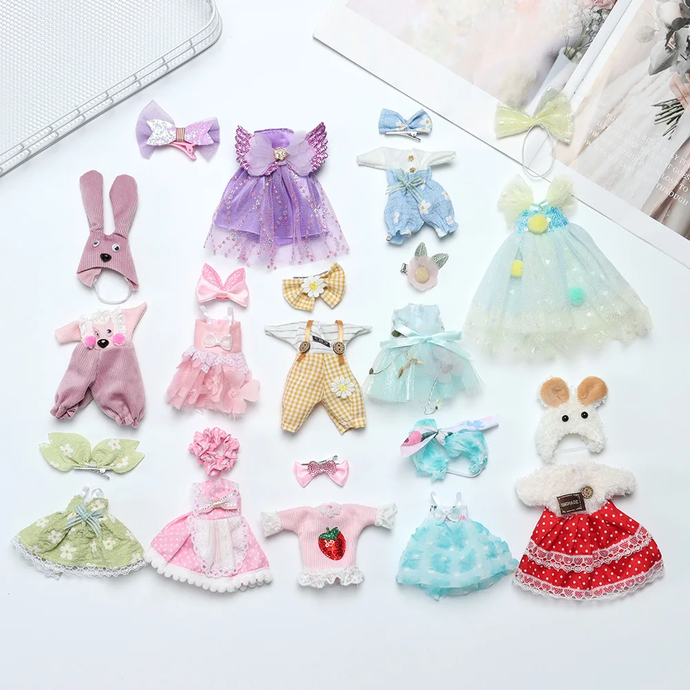 Moda Suit Dress Up Saia Roupas Bonitos Uniforme para 1/12 Bonecas BJD 16cm 17cm OB11 Boneca para Meninas Crianças Boneca Brinquedos Acessórios