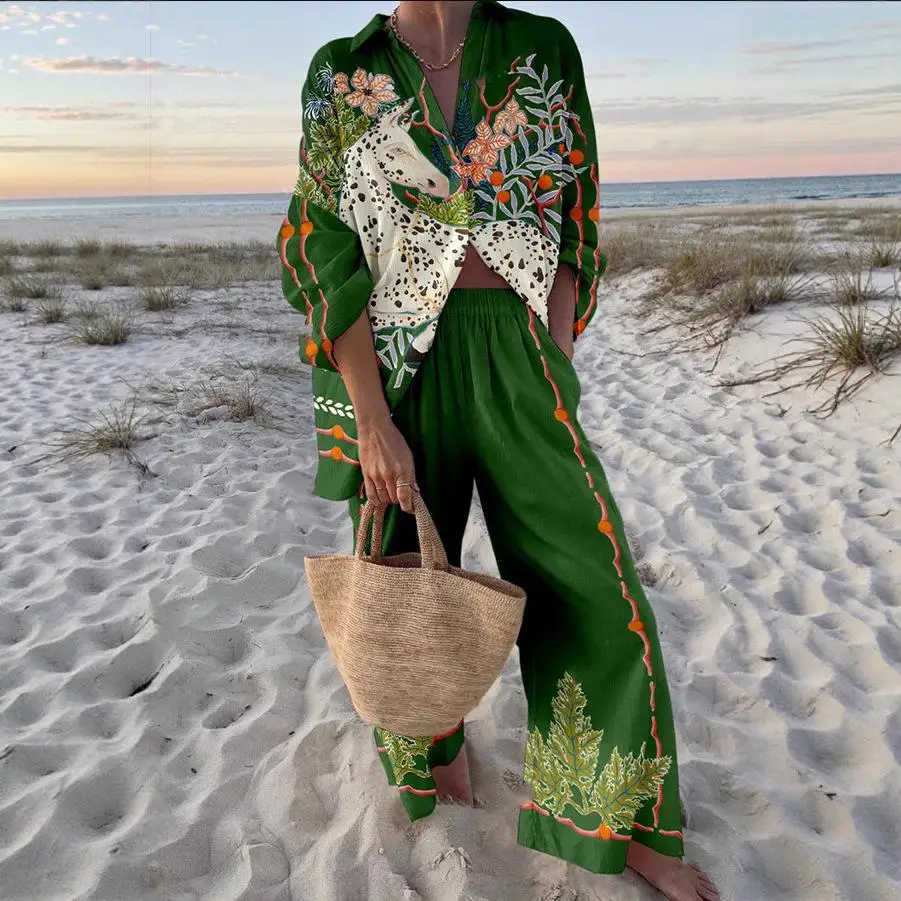 Customized Women's Long Sweater Shirt And Pants Cover Winter Fashion Set Cute Style Three-Piece Suit for Ladies