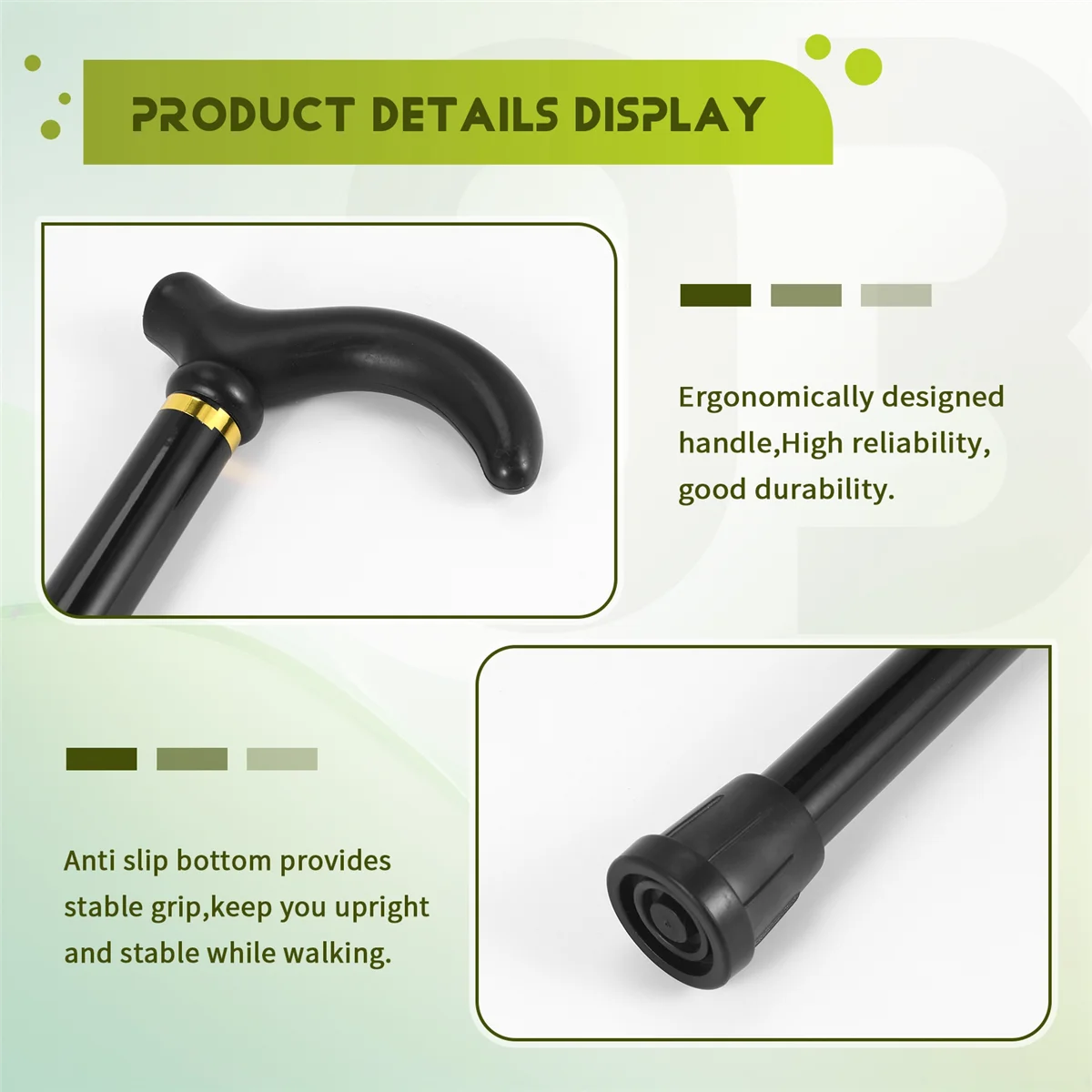 عصا مشي خفيفة الوزن من سبائك الألومنيوم من SMIEA، عصا مشي قابلة للتعديل لكبار السن