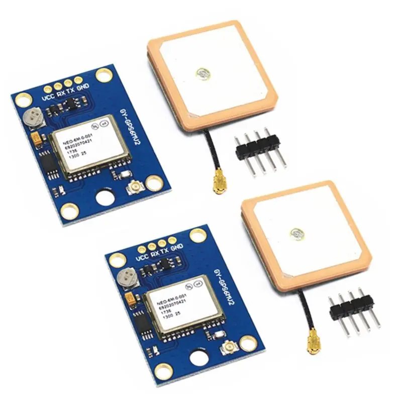 A73E-GY-NEO-6MV2 2Pcs NEO-6M GPS Module With Flight Control Functionality EEPROM Support For MWC APM2.5 Antenna