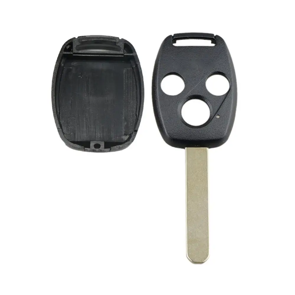 3 Buttons Car Remote Key Shell Black Automobile Key Case Cover Replacement Parts Fit for Honda Accord Civic CRV Pilot