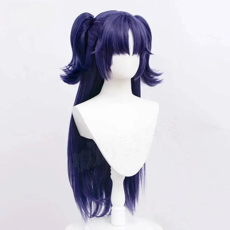 لعبة الأرشيف تأثيري Hayase Yuuka مرحلة دور اللعب ارتفاع درجة الحرارة الحرير خاص عميق الأزرق الأرجواني شعر مستعار الشعر صافي الباروكات