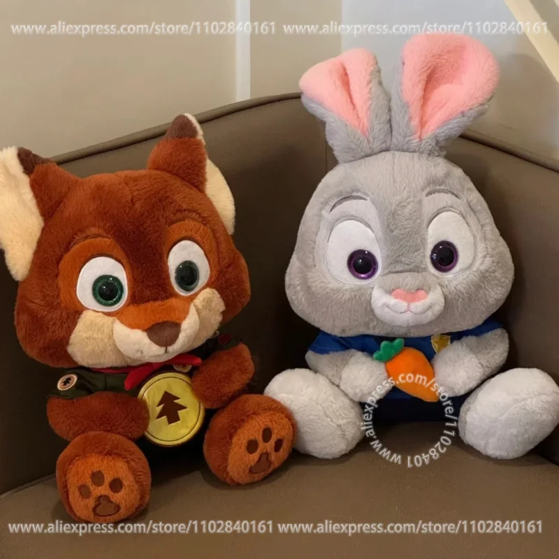 MINISO Disney Zootopia Series Doll Nick Judy Kawaii Plush Pillow Sofa Decoration Animation Birthday Gift Children's Toys