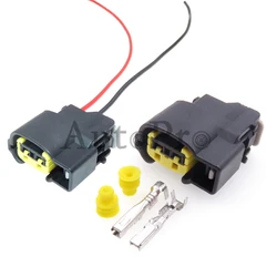 Carcasa de plástico para altavoz de coche, conector impermeable, bobina de encendido automático, arnés de Cable, enchufe para HYUNDAI, Kia, 2 agujeros, 49093-0211, 1 Juego