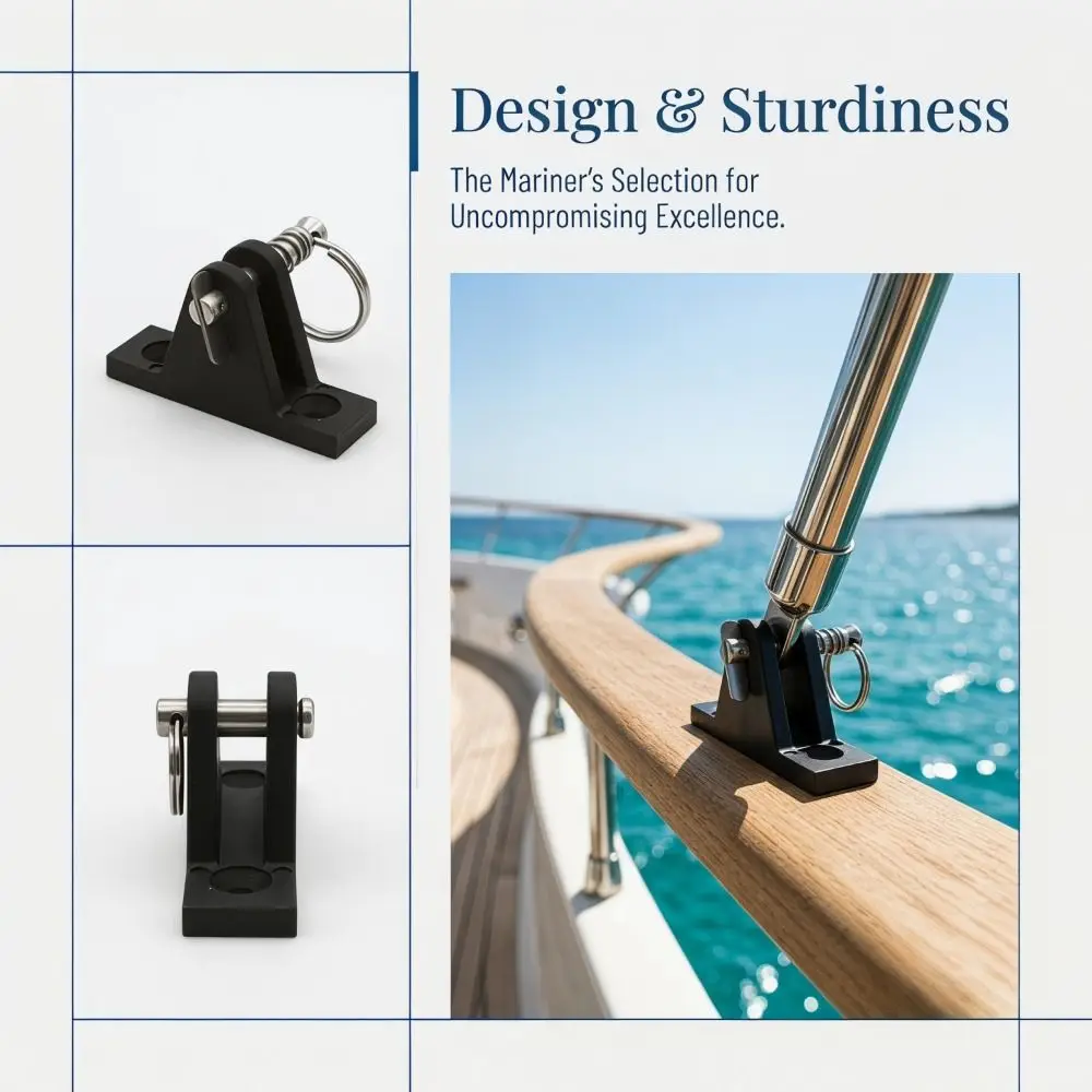 Plastic Material Boat Sunshade Canopy Base Circular Pin Float Bottom Mountain-Shaped Base Black Nylon Material Pyramid Base
