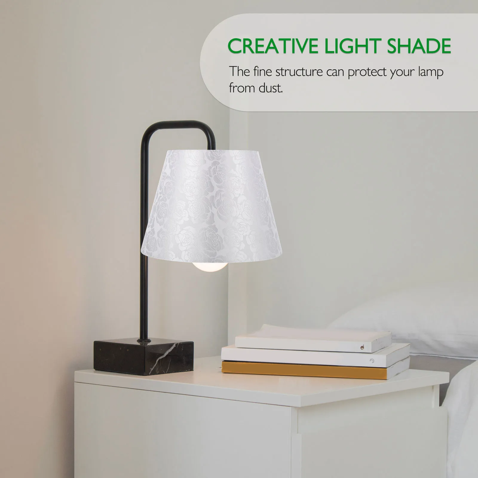 

Jacquard Flower Embroidery Lampshade Premium Cloth Art Lamp Shade for Bedroom Living Room Decorative Light Cover