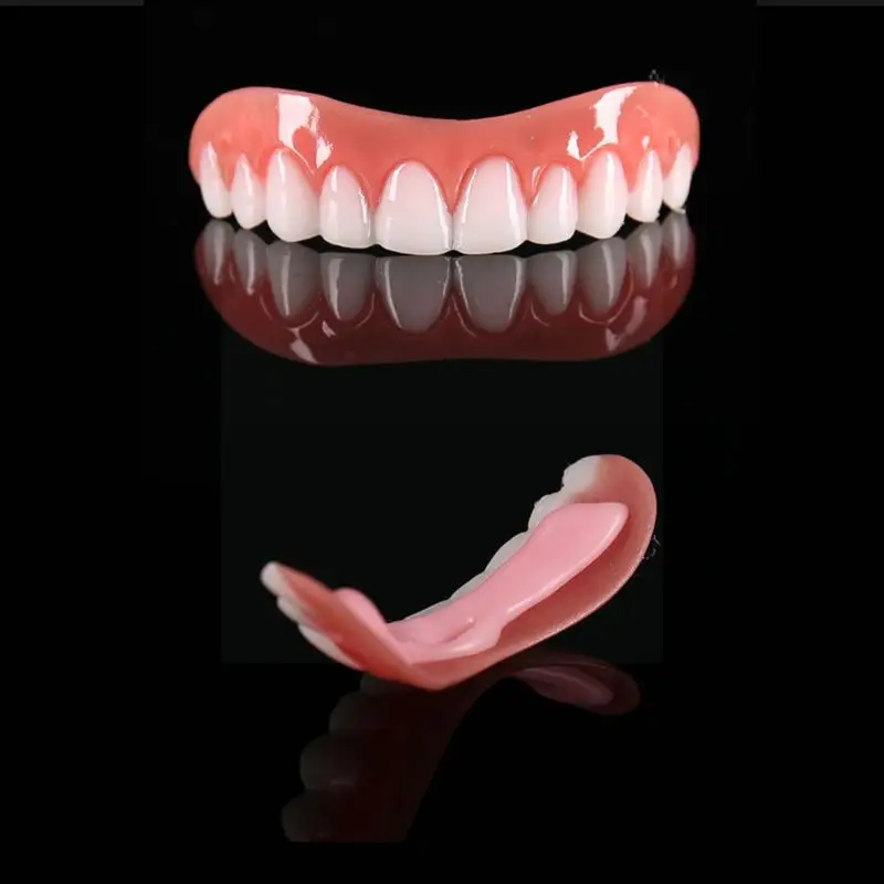 False Tooth Stickers Silicone Simulation Fake Teeth Whitening Dentures Upper Dental Veneers Sleeve Perfect Whiten Tooth Braces