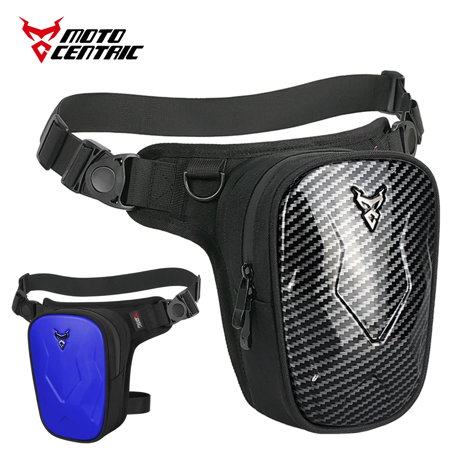 Waterproof Motorcycle Drop Leg Bag Carbon Fiber Hard Shell High Capacity Motocross Riding Thigh Waist Pack for Motorcyclists