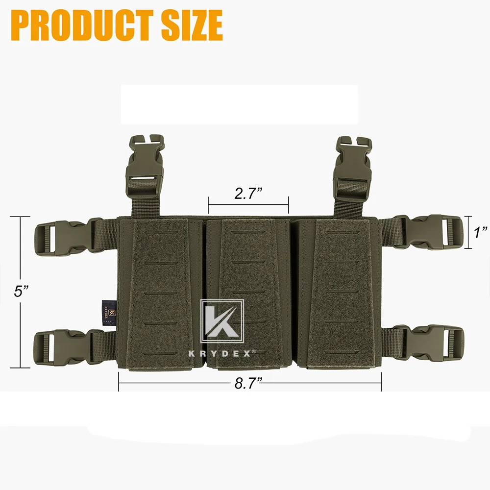 KRYDEX Panel triple portacargadores táctico 5.56 con cierre magnético - imagen 5