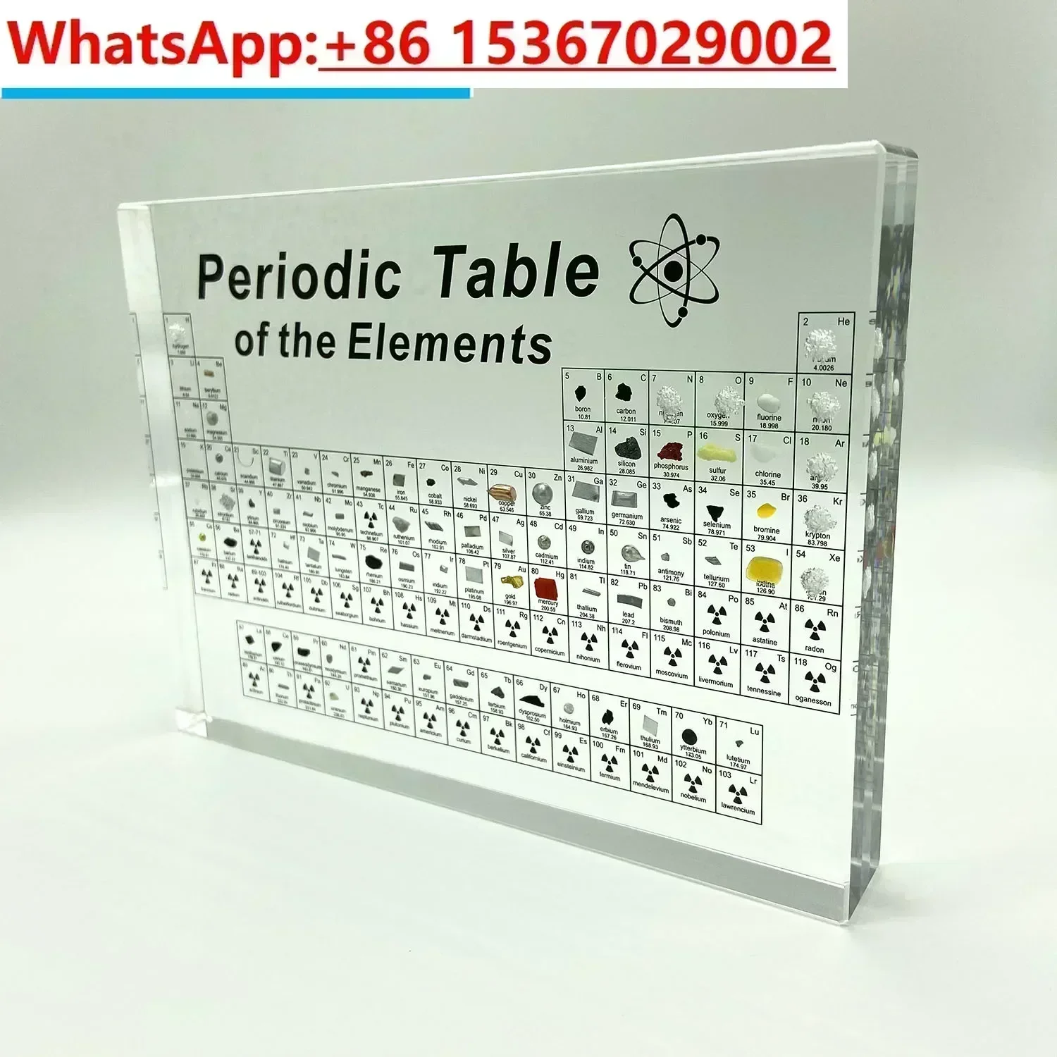 

Acrylic Periodic Table Display with Real Elements Kids Teaching School Day Birthday Gifts Chemical Element Display Home Decor