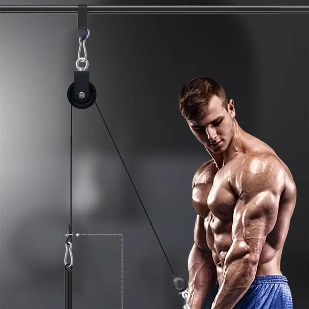 8Pcs Sports Adjustable Home Gym Cable Reel Device Cable Heavy Duty Gym Hose Corded Exercise Portable Pulley Exercise Kit Fitness
