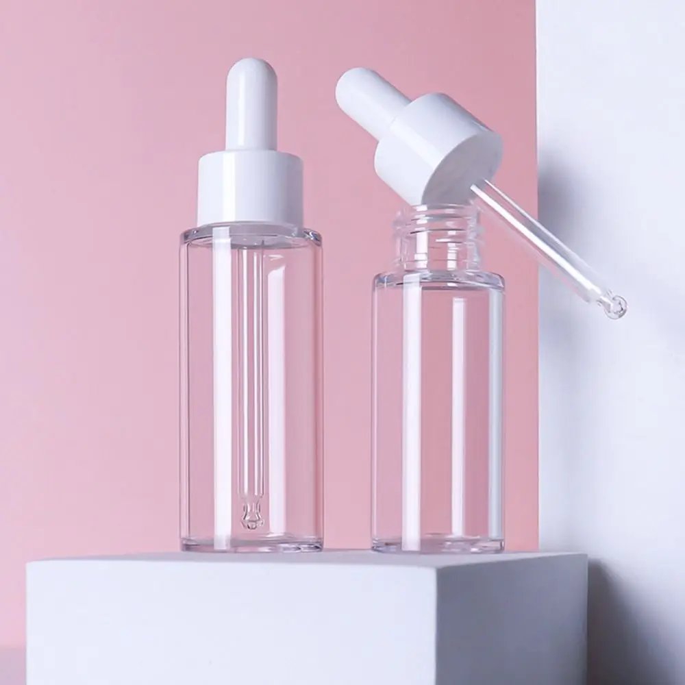 

20-50ml Dropper Bottle White Refillable Bottle Essential Oil Liquid Sub-Bottle Plastic Cosmetic Packing Pipette Bottle