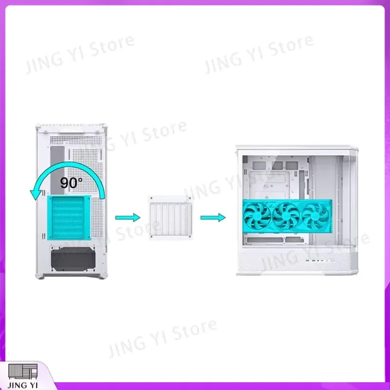 ATX Gaming PC Case Tempered Glass Tower Desktop Computer Chassis USB 3.0 Water Cooling Support Mid Tower DIY Build Black