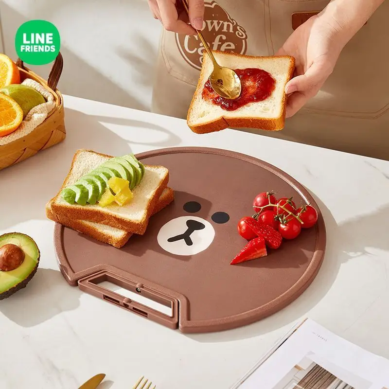 LINE FRIENDS Brown Anime Cartoon Cute Cutting Board Kawaii Home Kitchen Fruit and Vegetable Small Chopping Board Wholesale