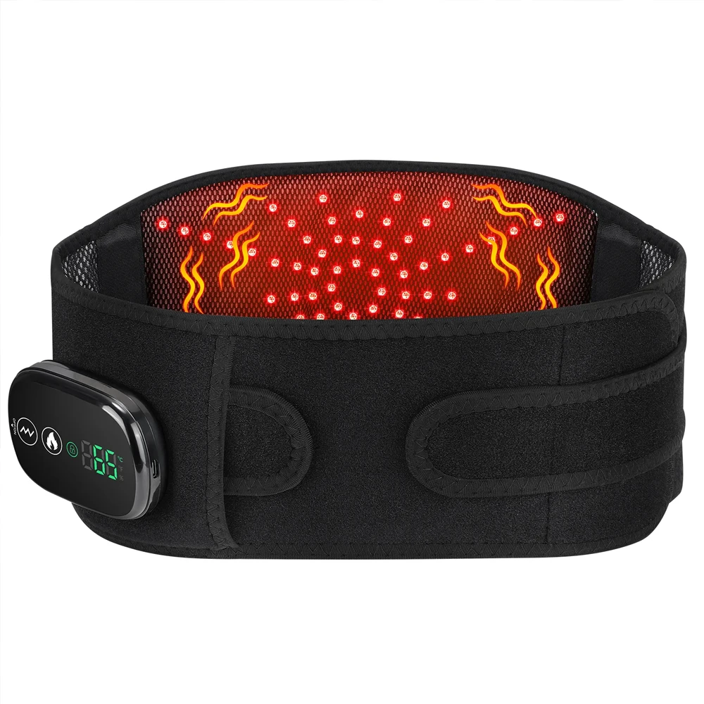 

Infrared Heated Vibration Waist Massager Belt 3 Levels Dual Red Light Hot Compress Lower Back Waist Massage Lumbar Support Brace
