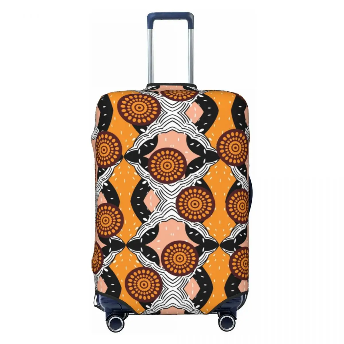 

African Ethnic Flower Pattern Suitcase Cover Dust Proof Ankara Style Luggage Protective Covers for 18-32 inch