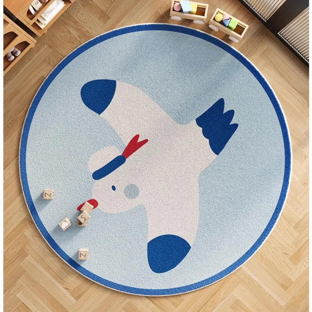 Bird Hairy Nursery Play Mats For Children，Blue Plush Bedroom Rug For Kids，Animal Fluffy Carpet For Living Room，Soft Foot Mats