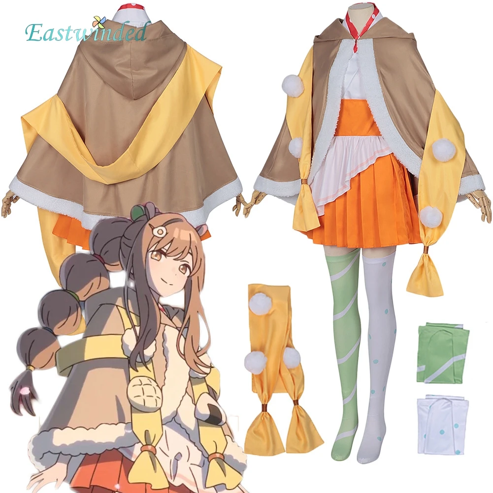 

Chou Kaguya Hime Isayama Manami Cosplay Costume Cosmic Princess Kaguya Orange Dress Cloak Outfits Disguise Halloween Carnival
