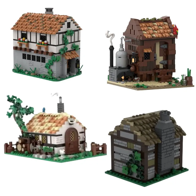 

Spot MOC-129454 162059 177828 185621 Medieval Castle DIY Small Particle Assembly Building Blocks Educational Toy Model Gift Set