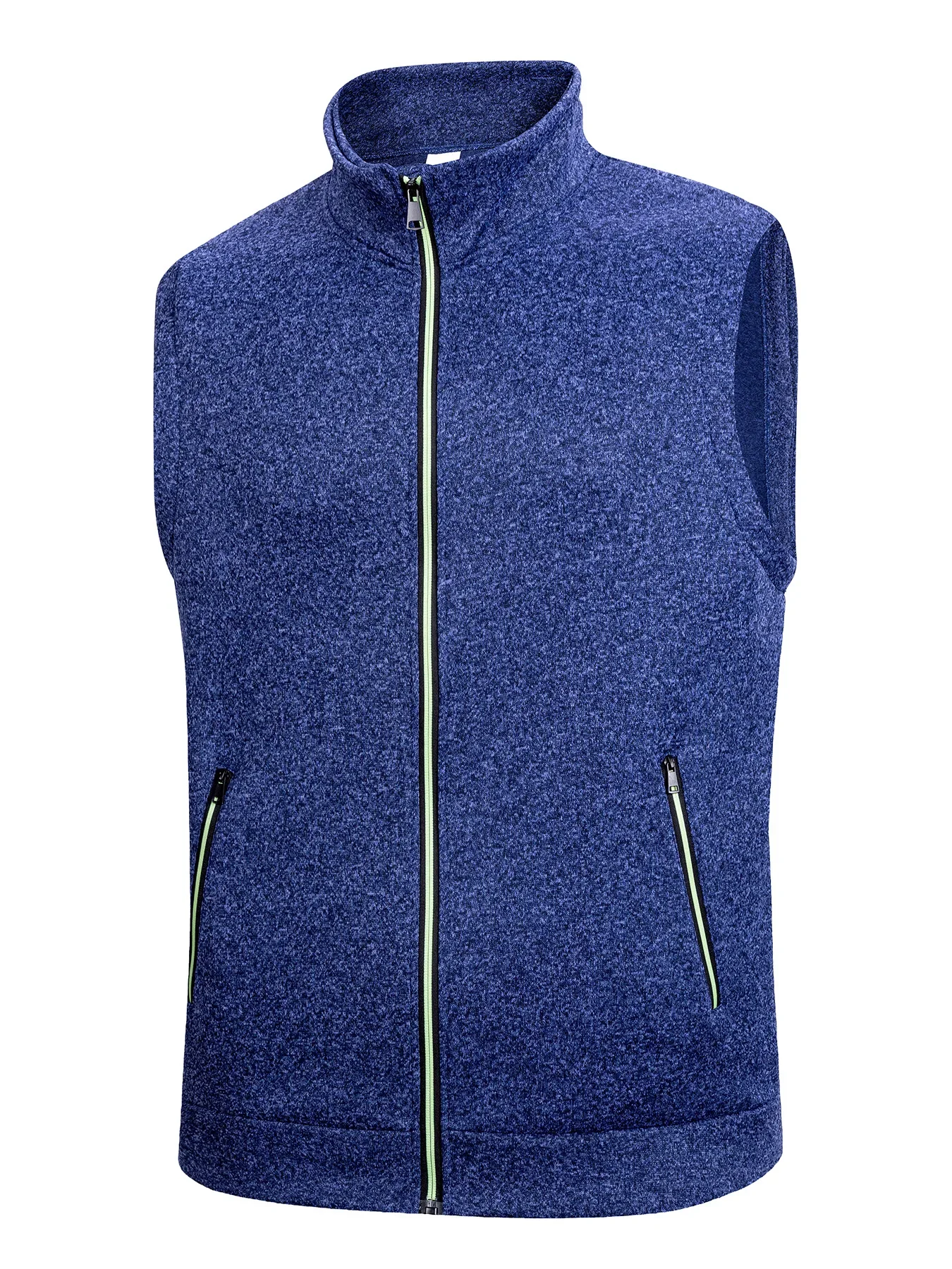 Chaqueta sin mangas con cremallera para hombre, abrigos cálidos para exteriores, sudaderas de cuello alto, ropa de calle transpirable de Color sólido, camisetas atléticas