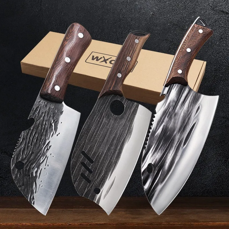 

Chicken Bone Chopping Knife Handmade Forged Cutting Cleaver 5Cr15Mov Stainless Steel Sharp Chef's Butcher Boning Knife