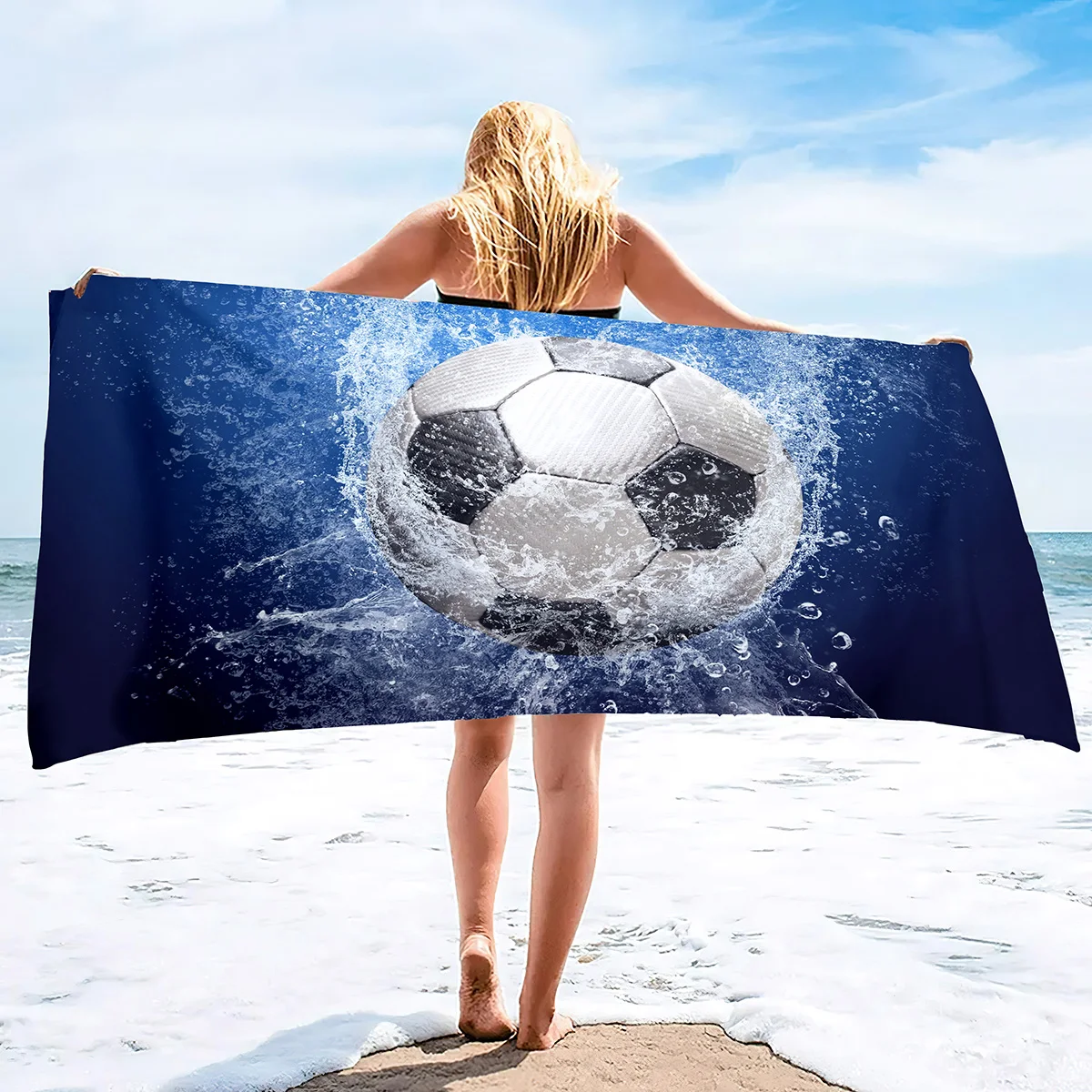 Soccer Beach Towel,Beach Towels for Men Boys,Football Towel Boys Sport Towel, Personalized Towels for Pool Beach,Towel for Teen