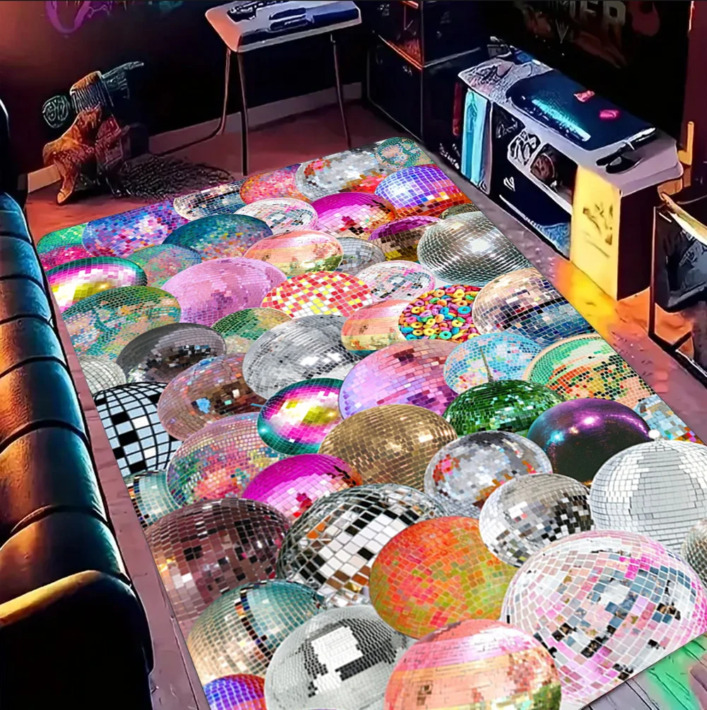 Pink Disco Ball Carpet Ladies' Room Party Game Decoration Carpet Living Room Bedroom Decoration Rug