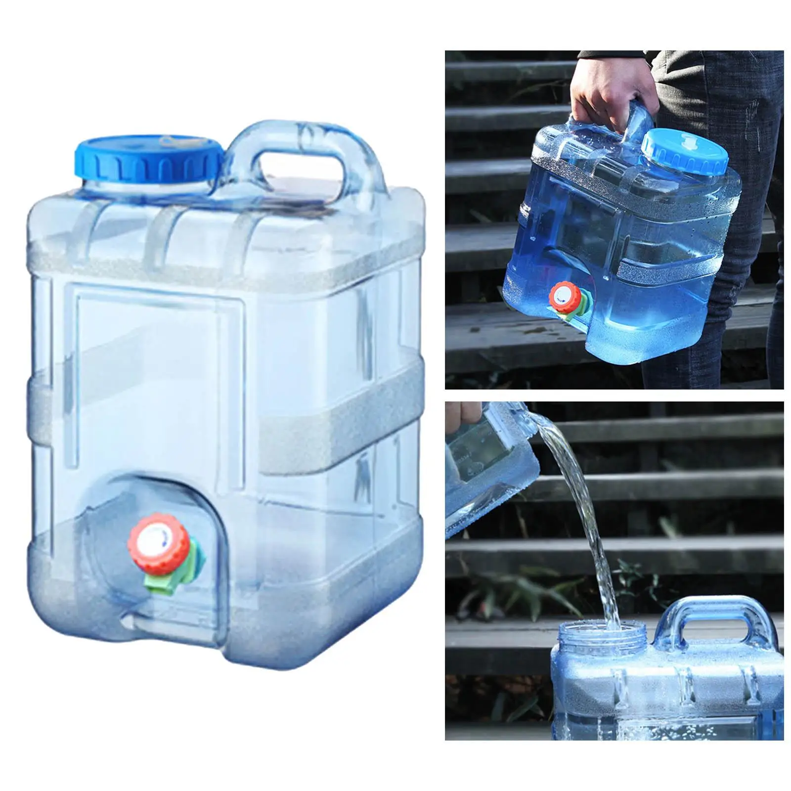 Water Storage Container Camping with Spigot, BPA Emergency Water Carrier Jug,