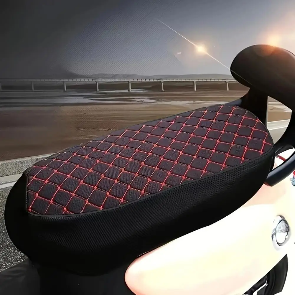 1pcs Motorcycle Seat Cushion Cover Mesh Waterproof Seat Cushion Protector Protection Breathable Anti-Skid PU Leather for Scooter