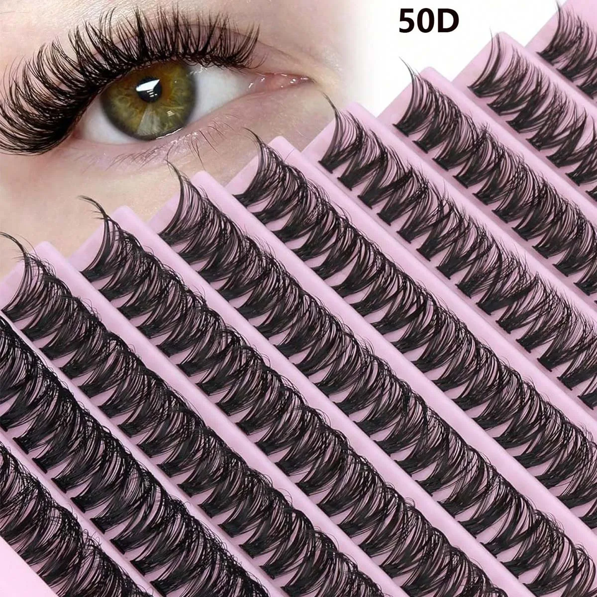 200 Pieces DIY Personal Lashes 40P Eyelash Cluster Natural Look Wispy Lashes 9-16MM D Curly Hair Personal Clusters Lashes Fluffy