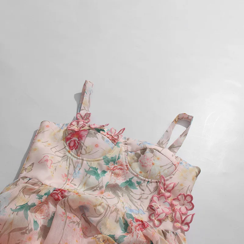 Aveline - 3D Floral Bustier Organza Midi Dress detail 2