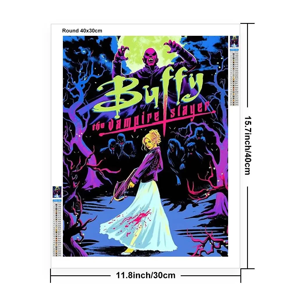 بافي مصاص الدماء القاتل الماس طقم الطلاء 5D DIY كامل مربع الحفر المستديرة التطريز اللون النفط اليد فسيفساء ديكور المنزل