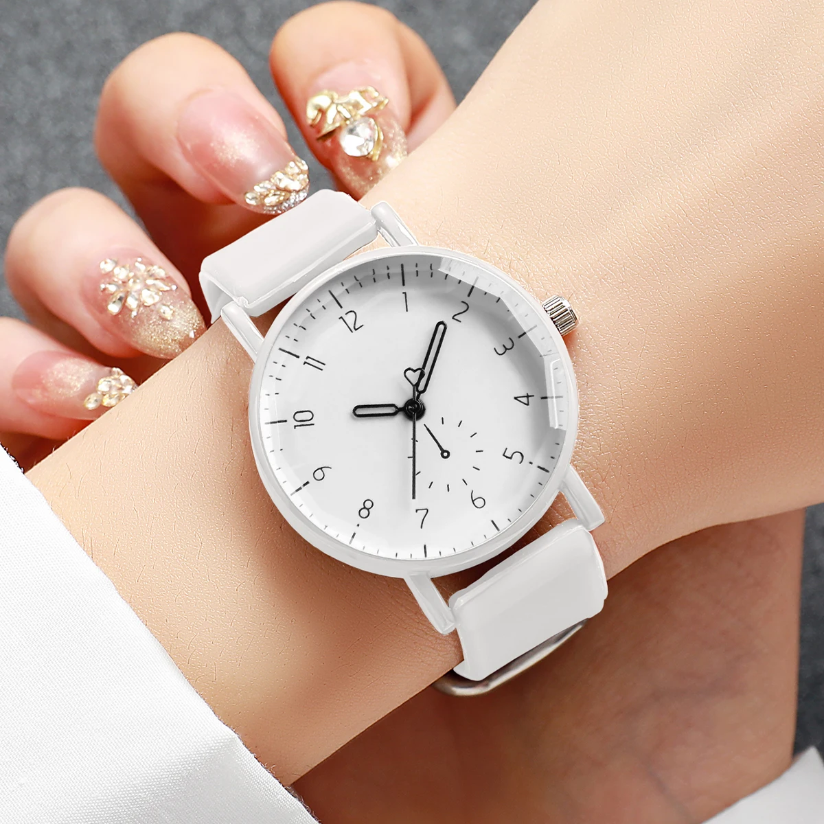 Simple Arabic Dial Women Quartz Watch Casual Silicone Band Ladies Analog Wristwatches Reloj Mujer Girls Clock Gift (Without Box)