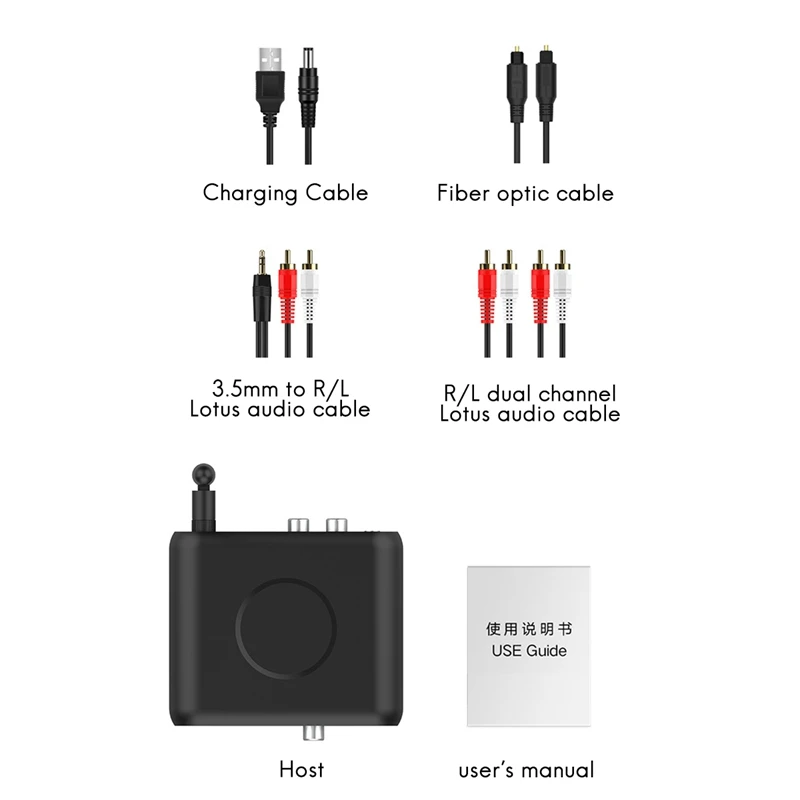 RISE-Bluetooth 5.0 Audio Converter Bluetooth Adapter RCA Output Power Amplifier Speaker Bluetooth Receiver