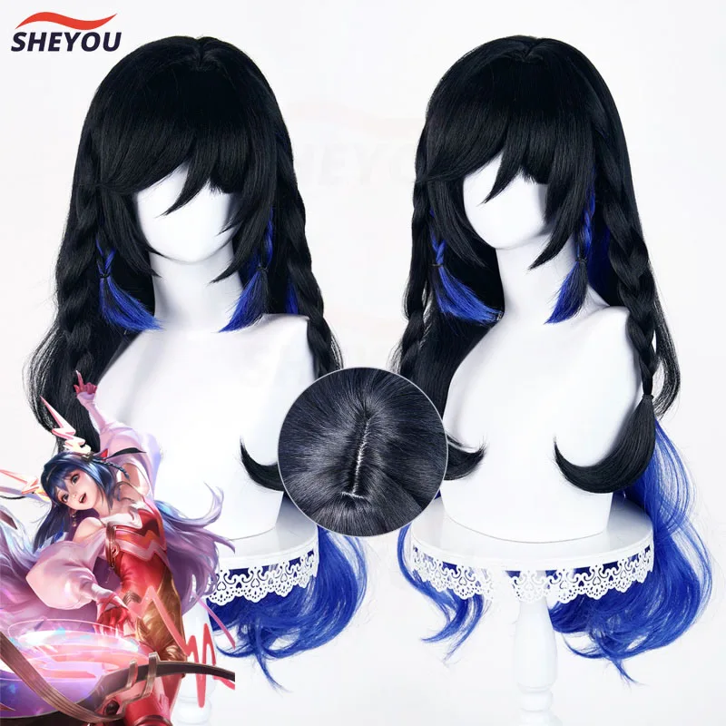 

Новейший парик для косплея героини Яо из игры Honor of Kings, термостойкий синтетический парик + шапочка для парика