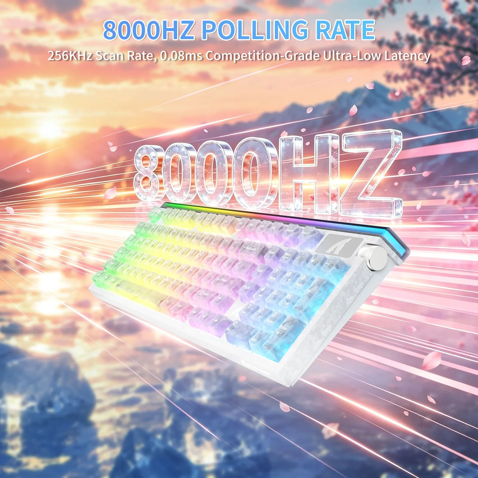 ATTACK SHARK R98 HE with C01Ultra Cable 8000Hz Wired Hall Effect Gaming Keyboard,0.005mm Rapid Trigger,Hot-Swappable Web Driver