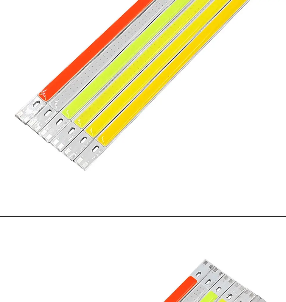 5pcs 200x10mm DC 12V COB LED Bar Light Strip 20cm 10W Blue Green Red Warm Cool White Color 200mm 12V COB Bulb LED Chip for DIY