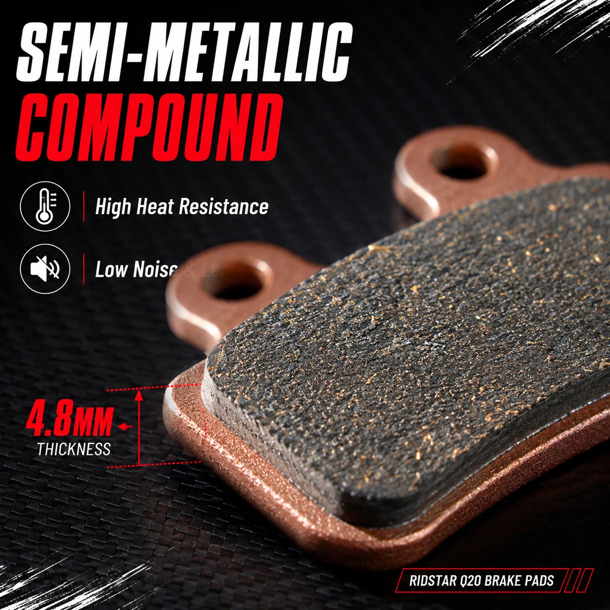 Ebike Disc Brake Pads Semi-Metallic for KTET XD-KL.BS XD-KLBS-DOTS A8 Ridstar Q20 Q20 Pro H26
