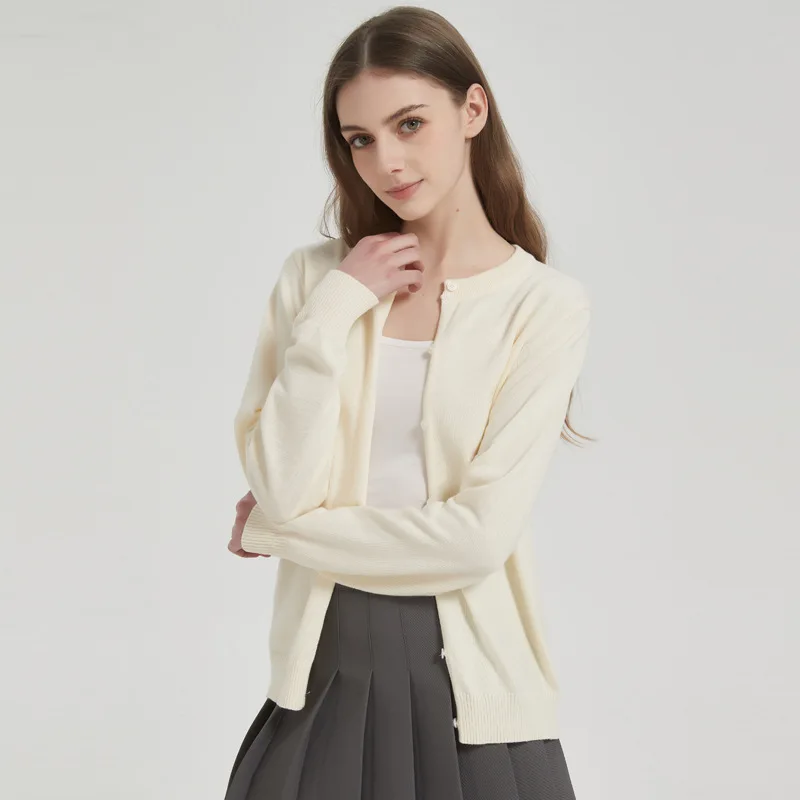 Spring Autumn Thin Pure Cotton Women's Open Cardigan Knitted Outerwear Adult Female Top Thin Multi-color Sweater Female