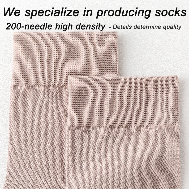 5 Paar Herrensocken aus gekämmter Baumwolle, atmungsaktiv, schwarz, weiß, Business-Langsocken, hochwertige neue Herrensocken in Übergröße EU38-45 – Detail 11