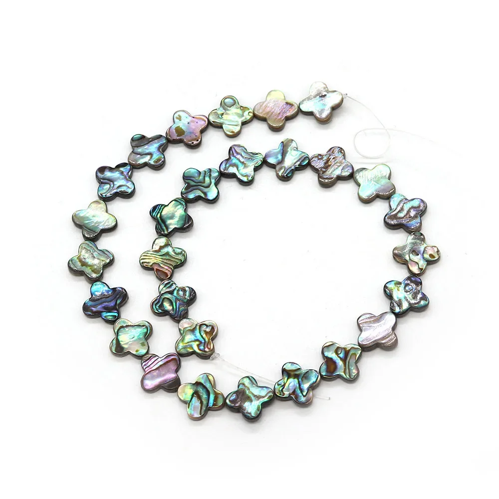 Natural Abalone Shell Four Petals Flower Beads 7-18mm Color Charm Jewelry Fashion DIY Necklace Earrings Bracelet Accessories