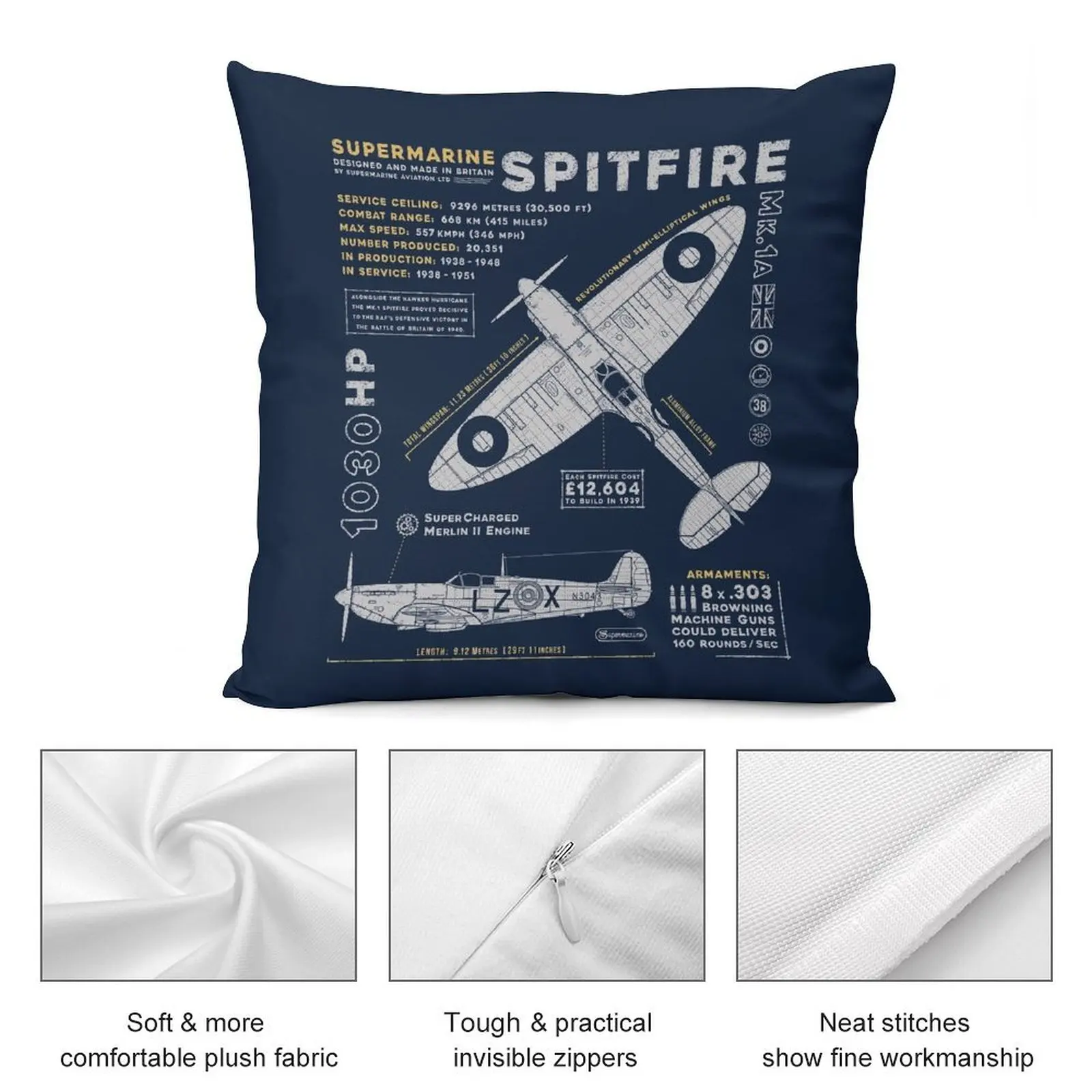 Spitfire penutup bantal lempar untuk tempat tidur sofa sarung bantal Anime bantal